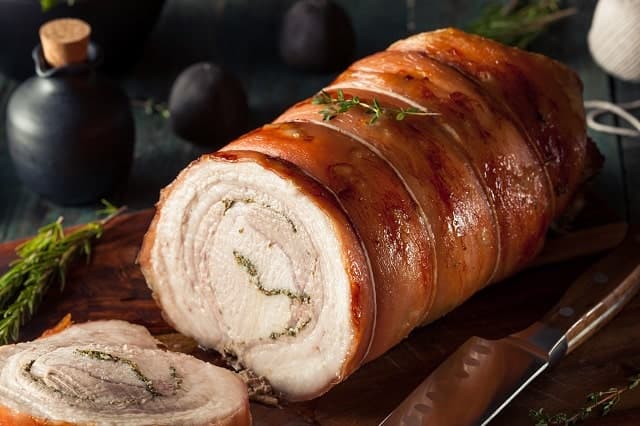 Italiaanse porchetta rollade