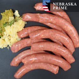 Chipolata worstjes Black Angus | Old Amsterdam mosterd